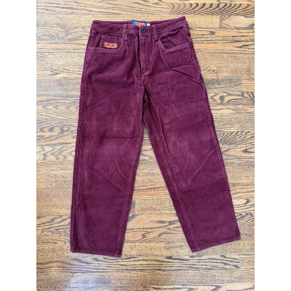 Vintage y2k Empyre Skate Red Wine Corduroy Relaxed Wide Leg Logo Pants